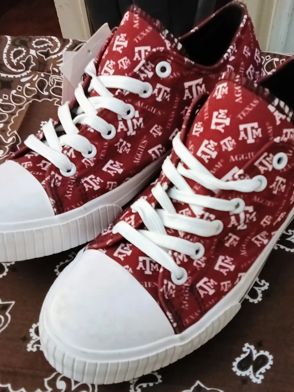 Texas A&M Maroon Logo-Print Low-Top Sneakers for Men (Unisex)